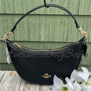 Coach Aria Shoulder Bag in Black Leather Purse